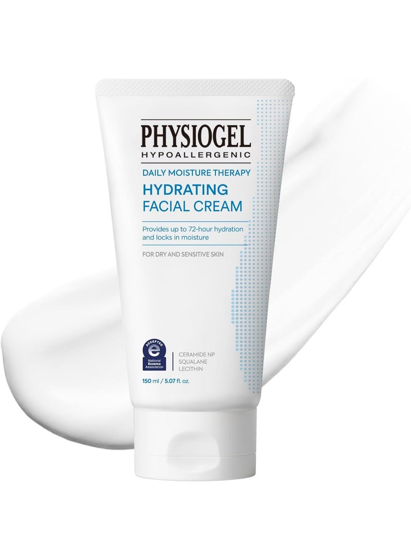 Physiogel Daily Moisture Therapy Facial Cream, 72-hr hydration, Normal to dry sensitive skin, Strengthen skin barrier, Hypoallergenic, Clinically tested, Free from fragrance (Packaging may vary)